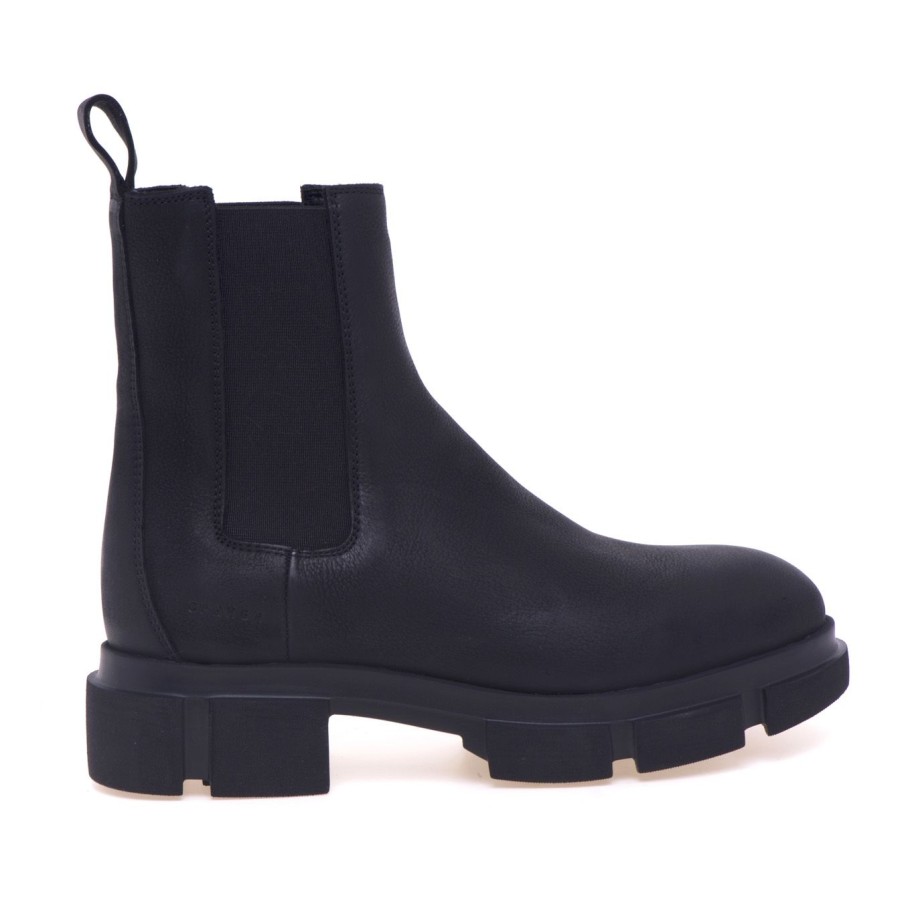 Donna Copenhagen Tronchetti | Chelsea Boot Copenhagen In Nabuck Ingrassato Con Suola In Gommanero