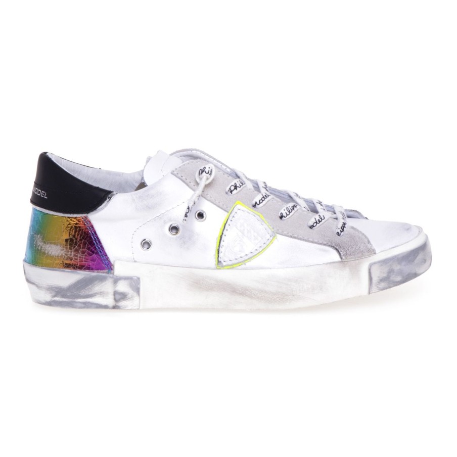 Donna Philippe Model Sneakers | Sneaker Philippe Model Paris X In Pellebianco