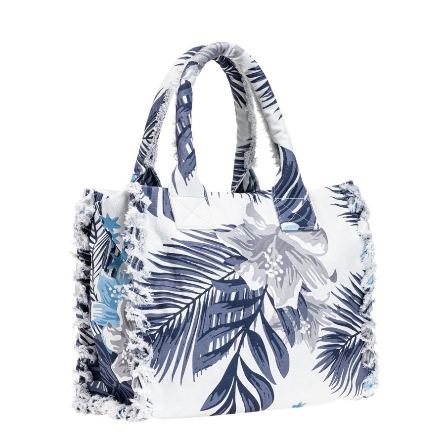 Donna Pinko Borse | Beach Shopping Pinko In Canvas Riciclato E Stampato Mult. Grigio - Azzurro