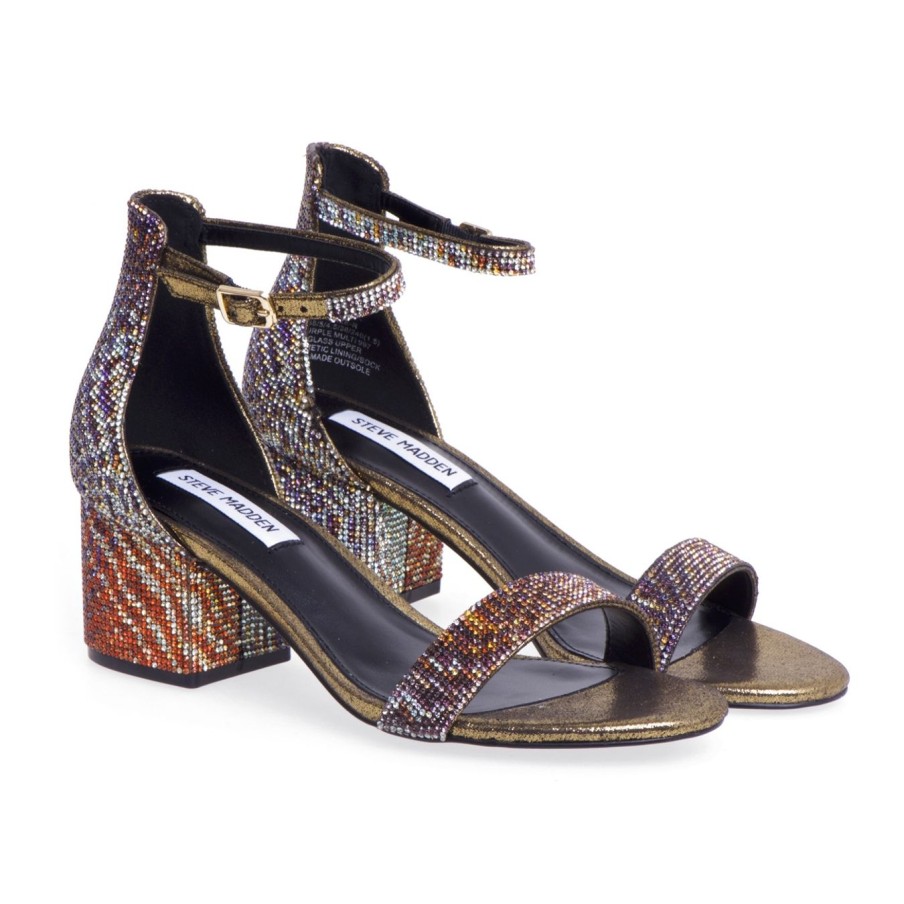 Donna Steve Madden Sandali | Sandalo Steve Madden Con Strass Multicolor E Tacco 55 Mm Multicol.