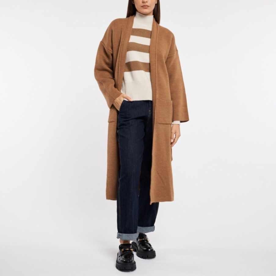 Donna Dixie Maglieria | Cardigan Lungo Dixiecamel