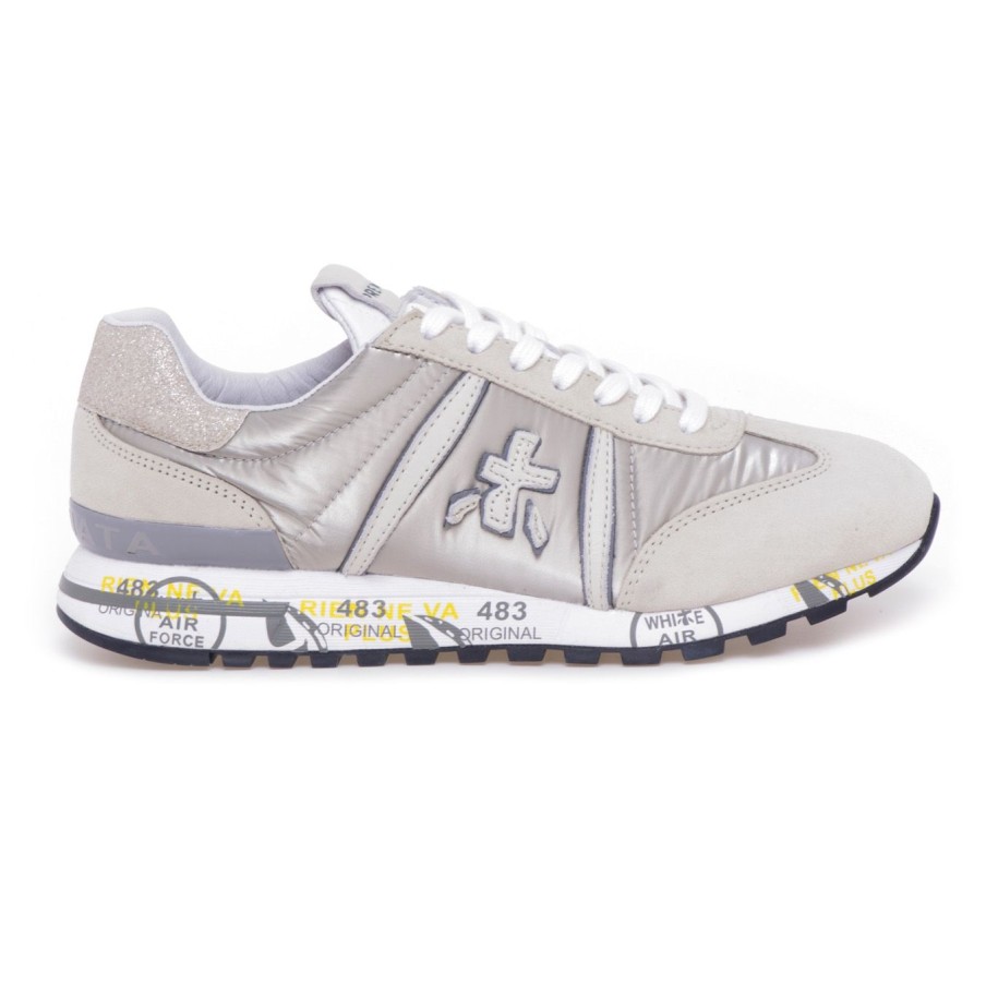 Donna Premiata Sneakers | Sneaker Premiata Lucy In Camoscio E Tessuto Champagne