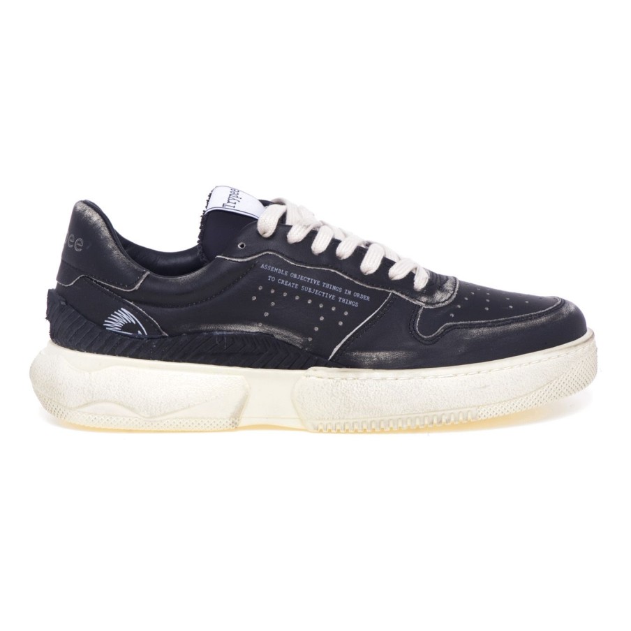 Uomo Trypee Sneakers | Sneaker Trypee "Sahara" In Nappa Nero