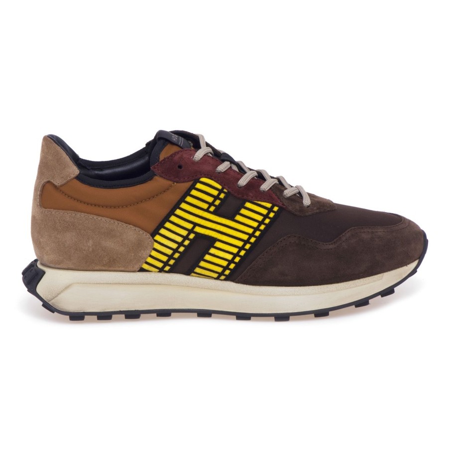 Uomo Hogan Sneakers | Sneaker Hogan H601 In Camoscio E Tessutomarrone