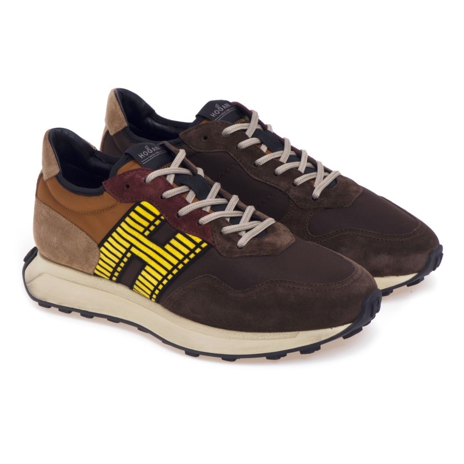 Uomo Hogan Sneakers | Sneaker Hogan H601 In Camoscio E Tessutomarrone