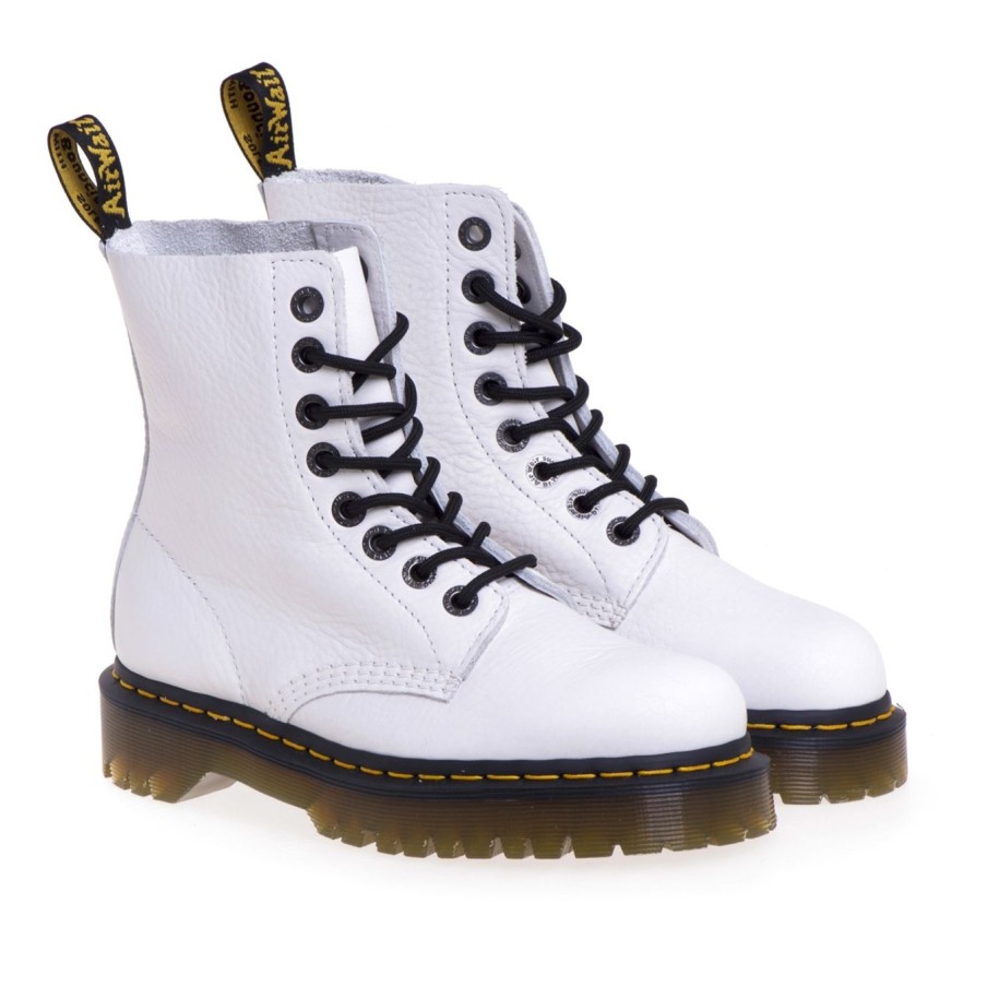 Donna Dr Martens Polacchi | Anfibio Dr Martens Pascal Bex In Pelle Martellatabianco