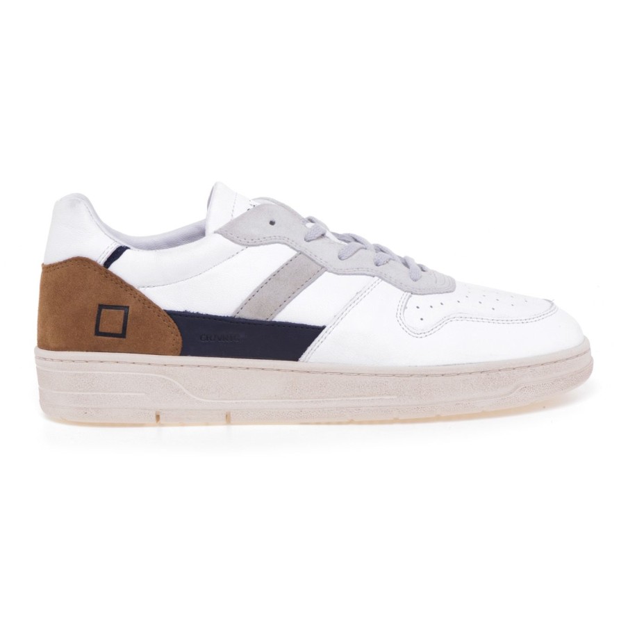 Uomo D.a.t.e. Sneakers | Sneaker D.A.T.E. Court 2.0 Vintage In Pelle Bianco