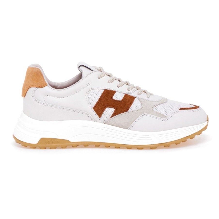 Uomo Hogan Sneakers | Sneaker Hogan Hyperlight In Pellebianco - Ruggine