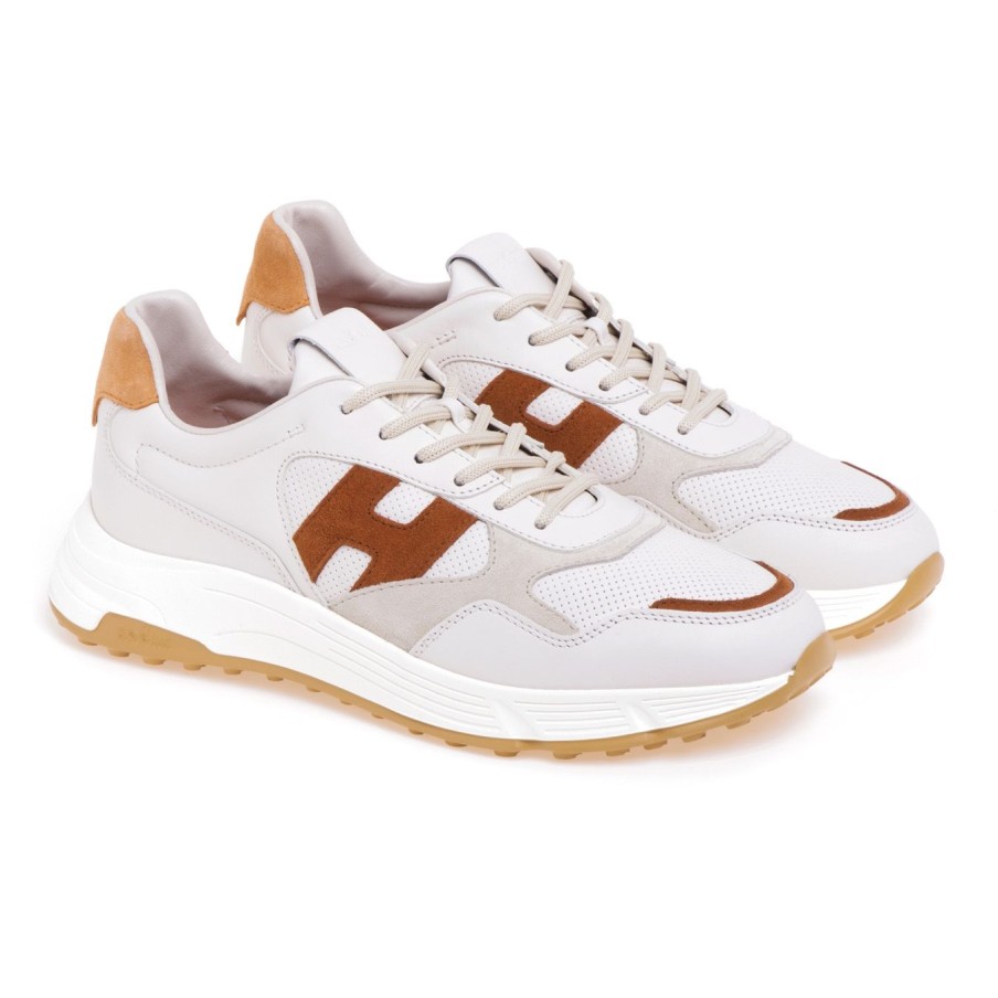 Uomo Hogan Sneakers | Sneaker Hogan Hyperlight In Pellebianco - Ruggine