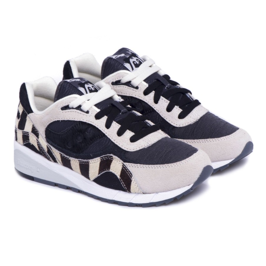 Donna Saucony Sneakers | Sneaker Saucony Shadow 6000 "Racoon" In Camoscio, Cavallino E Tessuto Grigio - Beige