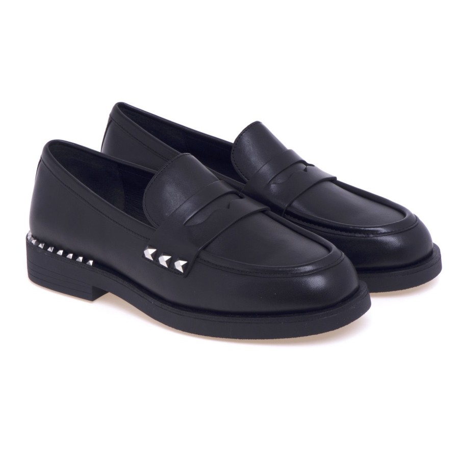 Donna Ash Mocassini E Ballerine | Mocassino Ash In Pelle Con Borchienero