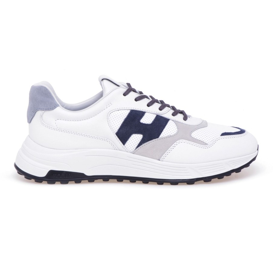 Uomo Hogan Sneakers | Sneaker Hogan Hyperlight In Pellebianco - Blu