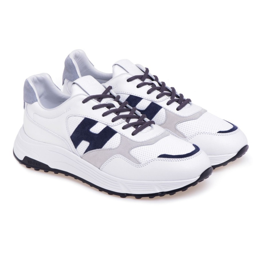 Uomo Hogan Sneakers | Sneaker Hogan Hyperlight In Pellebianco - Blu