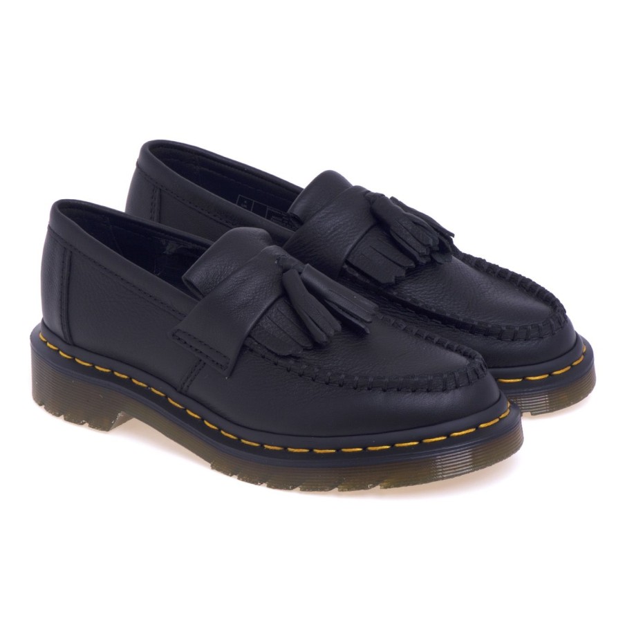 Donna Dr Martens Mocassini E Ballerine | Mocassino Dr Martens Adrian In Pelle Con Frangia E Nappinenero