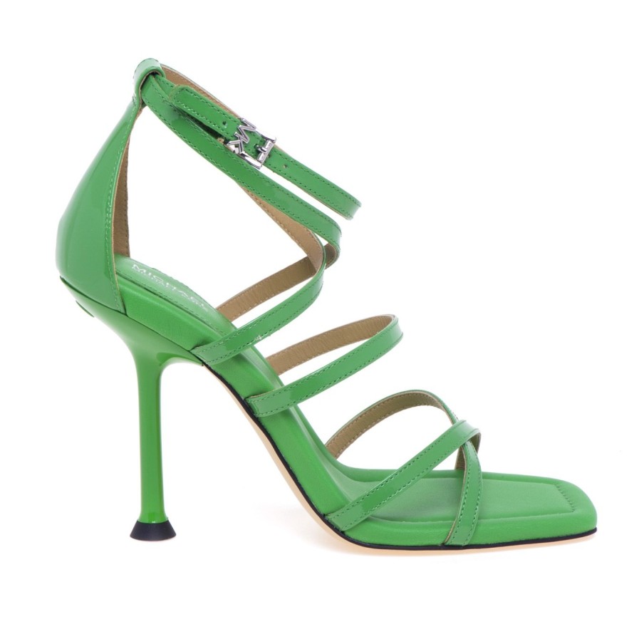 Donna Michael Kors Sandali | Sandalo Michael Kors Imany Strappy In Vernice Con Tacco 105 Mmverde