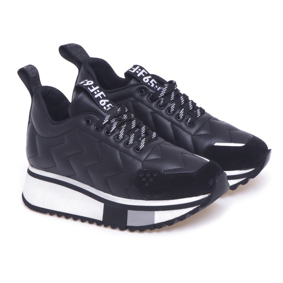 Donna Fabi Sneakers | Sneaker Fabi F65 In Pelle Imbottitanero