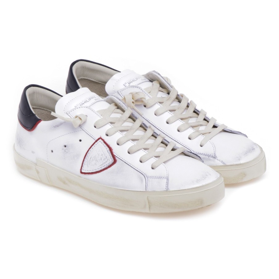 Uomo Philippe Model Sneakers | Sneaker Philippe Model "Prsx Veau" In Pellebianco