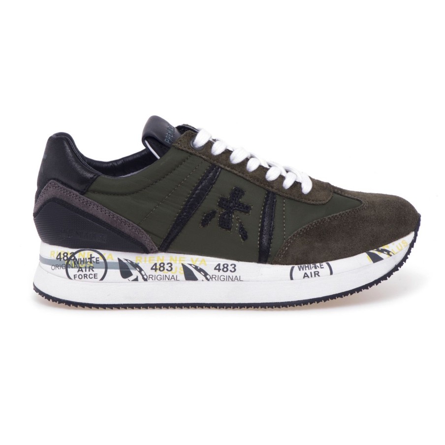 Donna Premiata Sneakers | Sneaker Premiata Conny In Camoscio E Tessutoverde