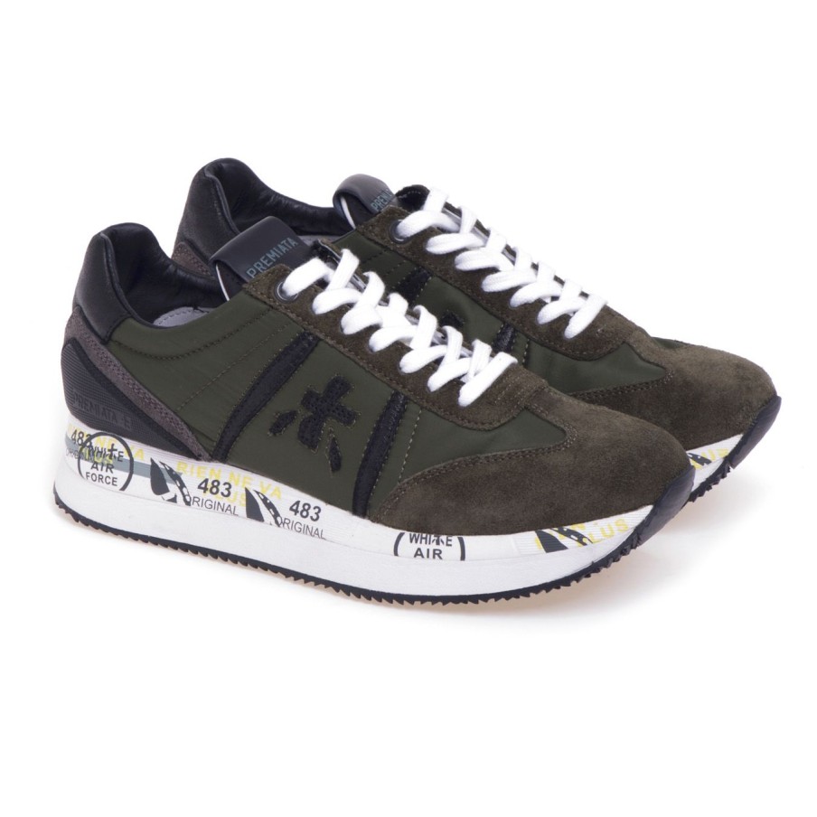 Donna Premiata Sneakers | Sneaker Premiata Conny In Camoscio E Tessutoverde