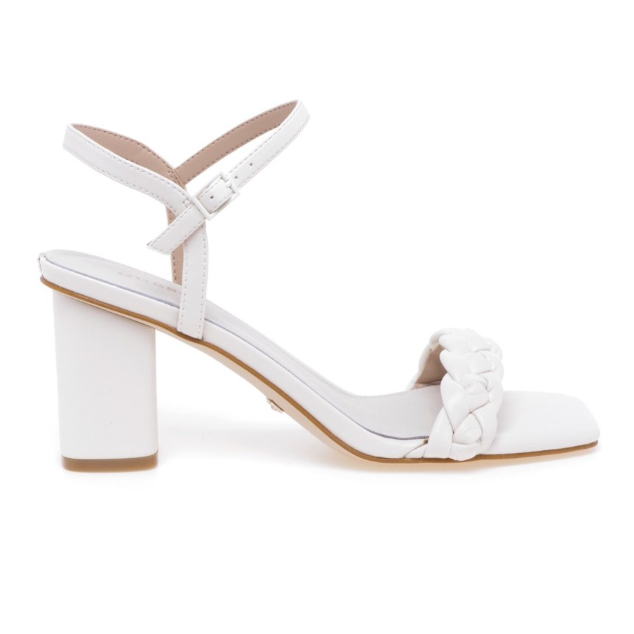 Donna Guess Sandali | Sandalo Guess In Ecopelle Con Tacco 75 Mmbianco