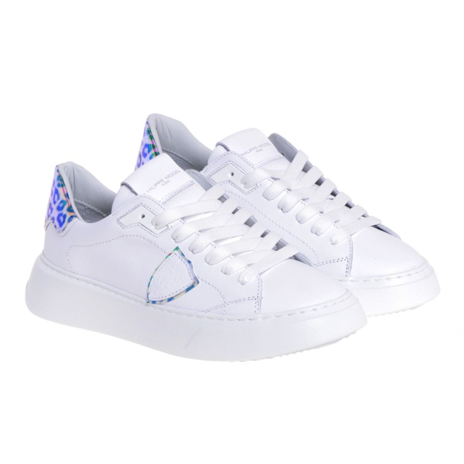 Donna Philippe Model Sneakers | Sneaker Philippe Model Temple Veau Animalierbianco