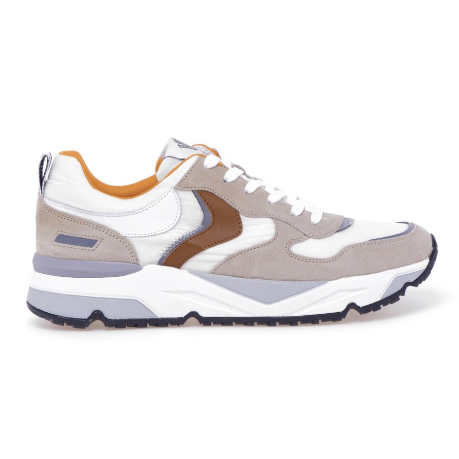 Uomo Voile Blanche Sneakers | Sneaker Voile Blanche Jhimmy In Camoscio E Nylonbeige