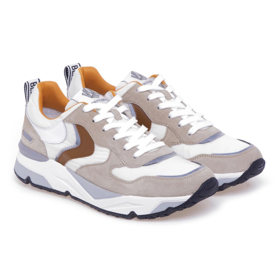 Uomo Voile Blanche Sneakers | Sneaker Voile Blanche Jhimmy In Camoscio E Nylonbeige