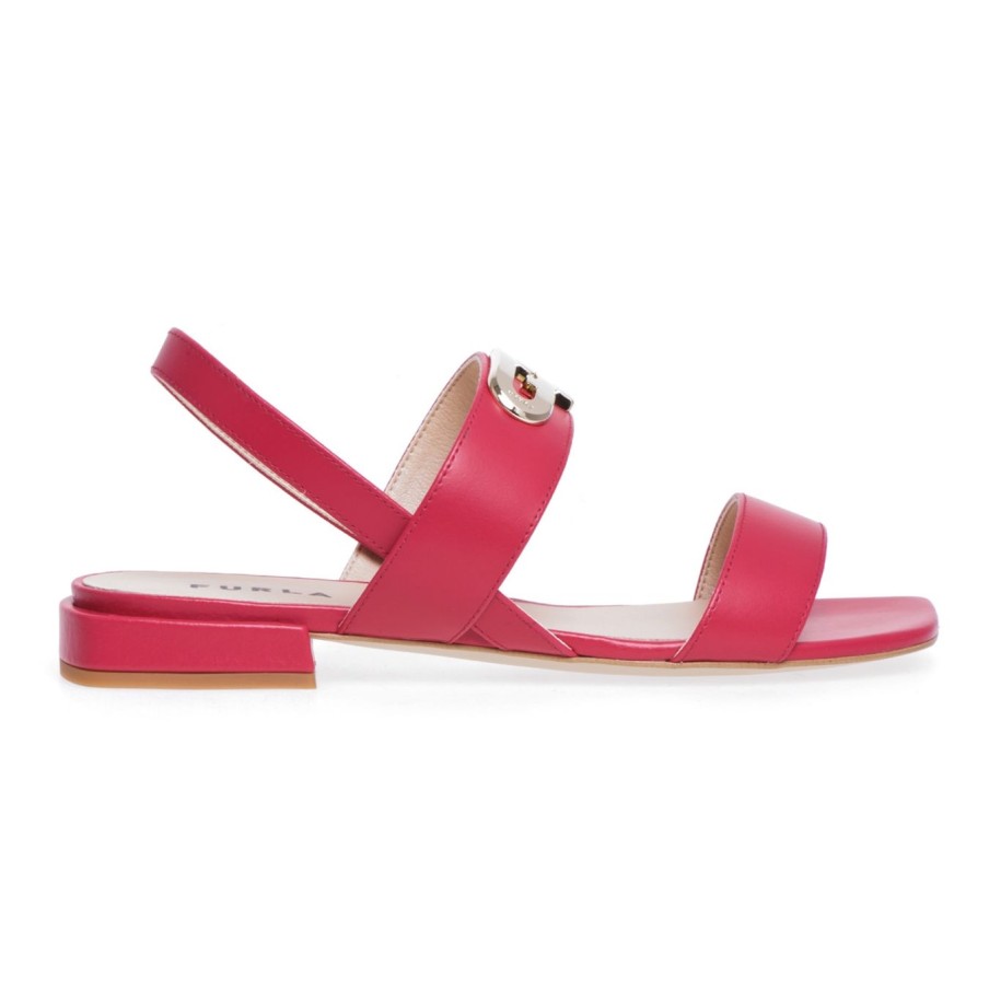 Donna Furla Sandali | Furla Chain Sandal In Pellebubble (Fuxia)