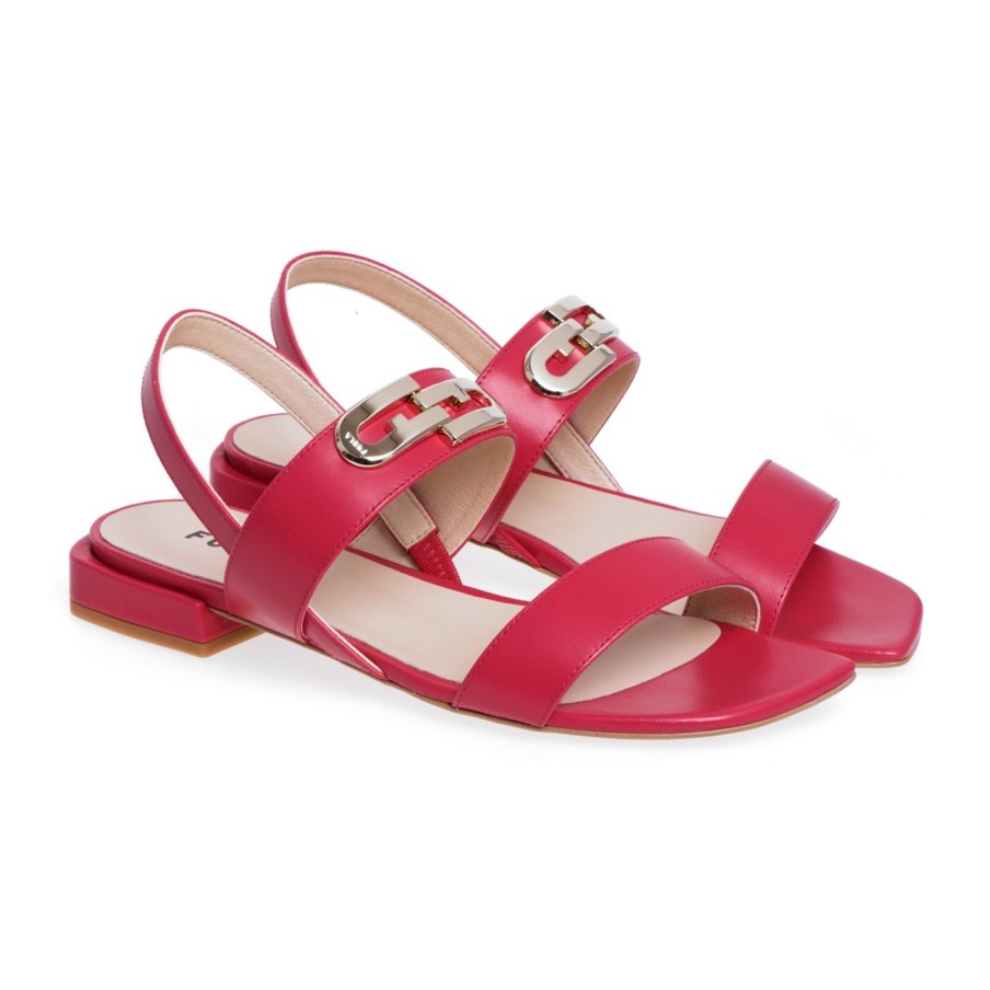 Donna Furla Sandali | Furla Chain Sandal In Pellebubble (Fuxia)