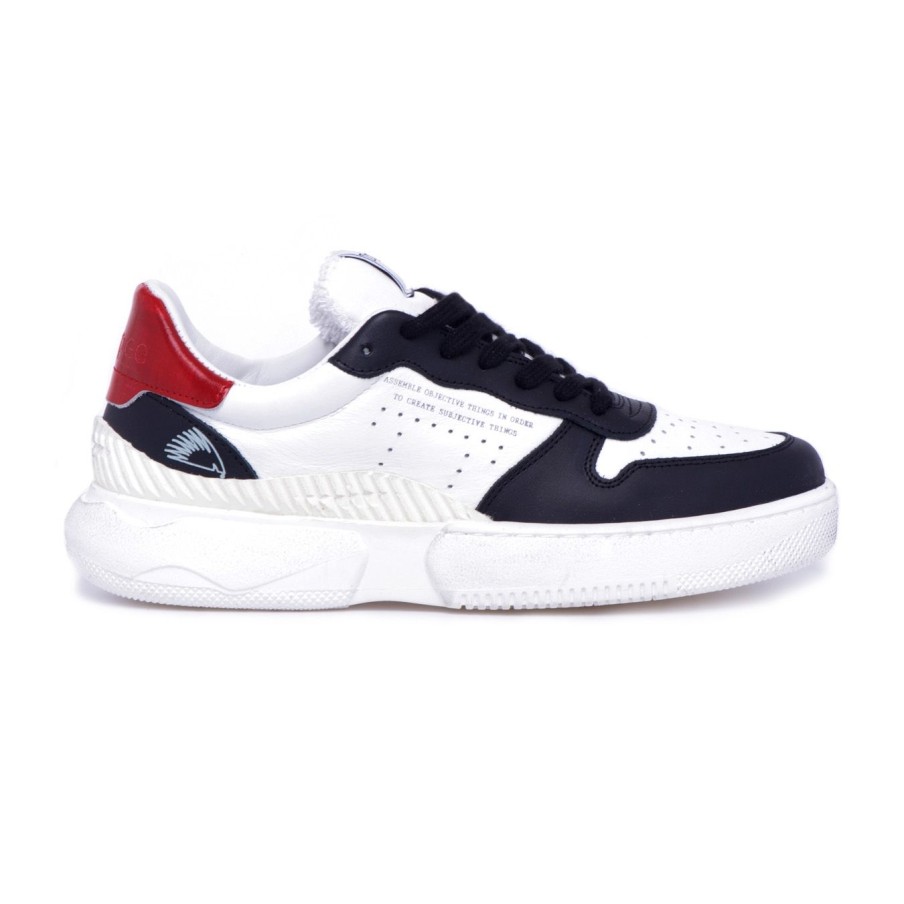 Uomo Trypee Sneakers | Sneaker In Pelle Trypee Bianco - Nero