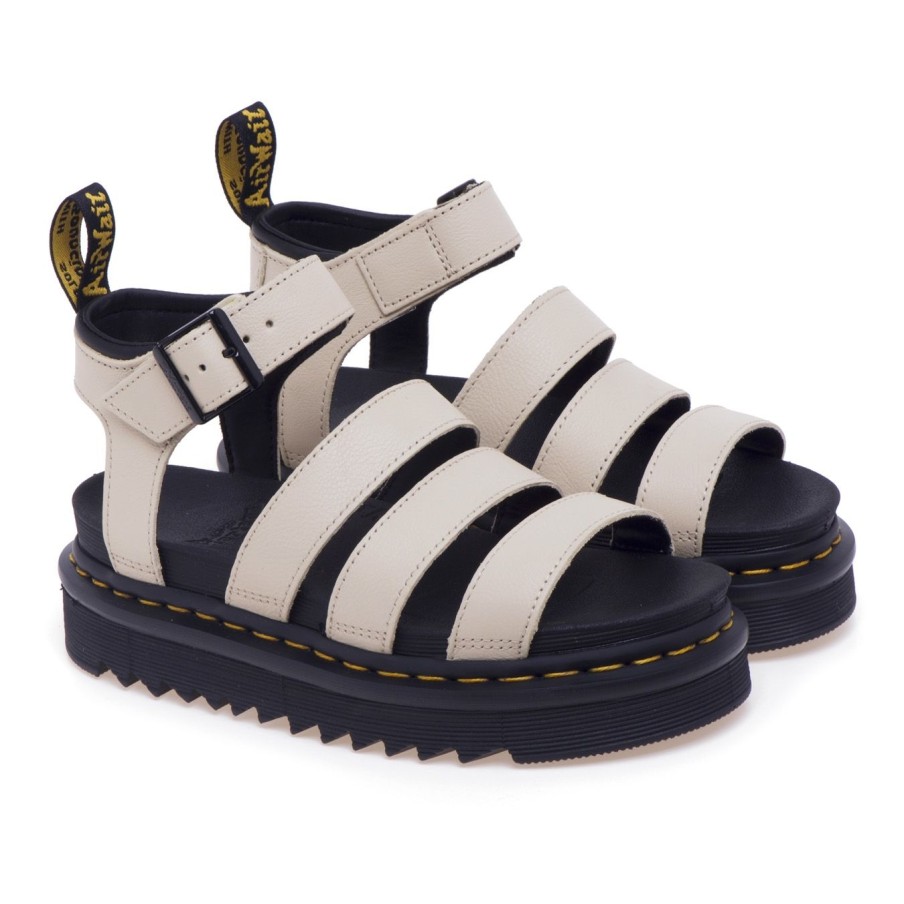 Donna Dr Martens Sandali | Sandalo Dr Martens "Blaire" In Pelle Pisa Beige