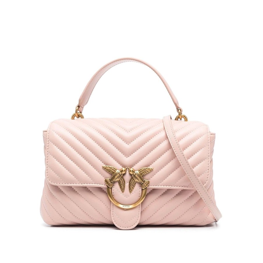 Donna Pinko Borse | Borsa A Mano Pinko Classic Love Lady Puff In Nappa Trapuntatacipria Cipria