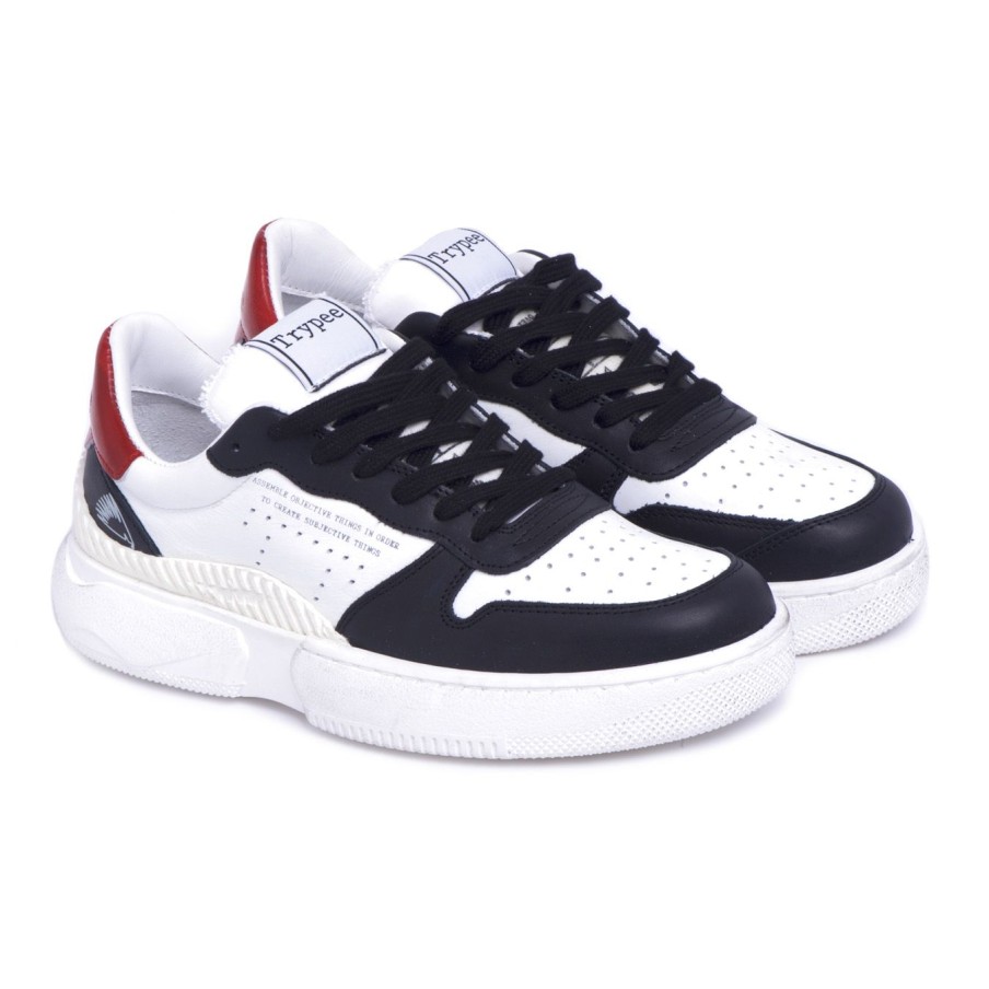 Donna Trypee Sneakers | Sneaker In Pelle Trypee Bianco - Nero