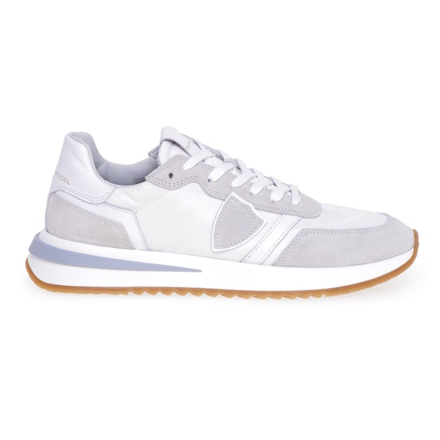 Donna Philippe Model Sneakers | Sneaker Philippe Model Tropez 2.1 In Camoscio E Tessuto Bianco