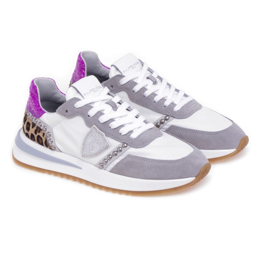 Donna Philippe Model Sneakers | Philippe Model Tropez 2.1 Running Sneaker Bianco - Argento