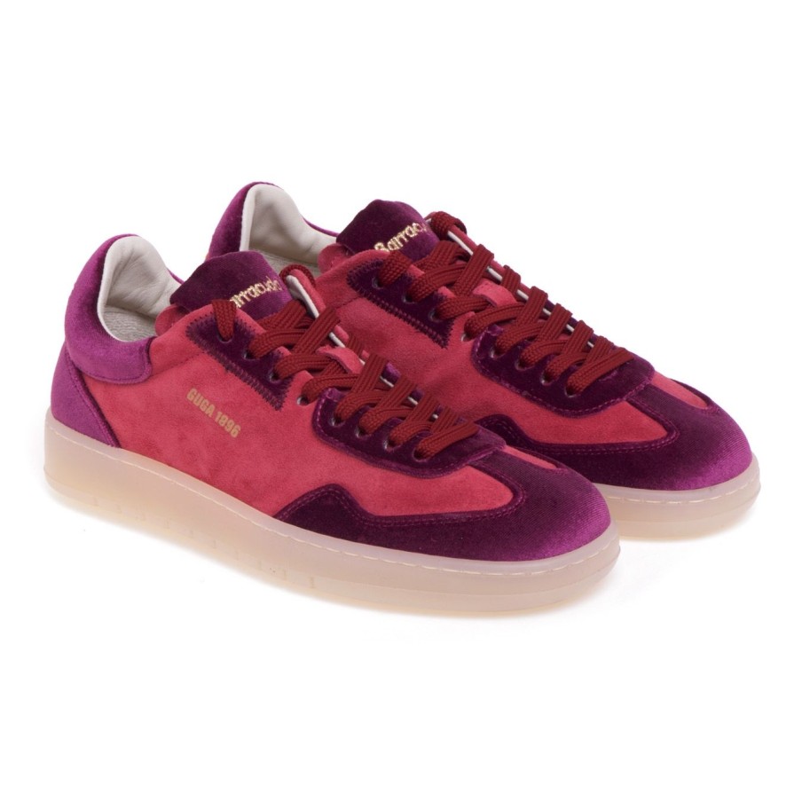 Donna Barracuda Sneakers | Sneaker Barracuda "Guga" In Camoscio E Velluto Fuxia