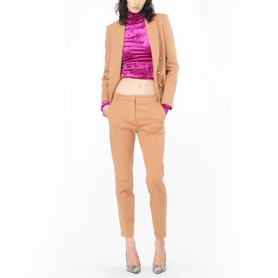 Donna Pinko Pantaloni | Pantalone Pinko Cigarette-Fit In Viscosa Stretchbrown