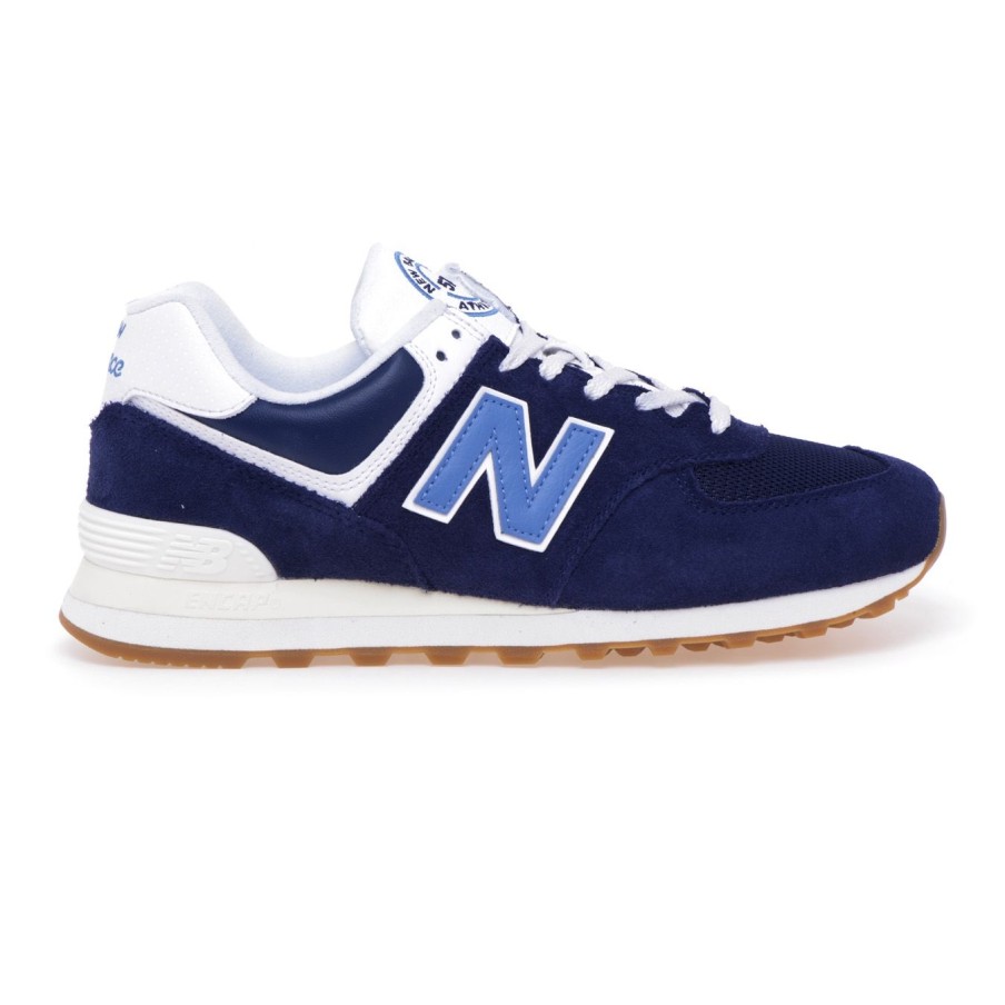 Uomo New Balance Sneakers | Sneaker New Balance 574 In Camoscio E Tessuto Blu