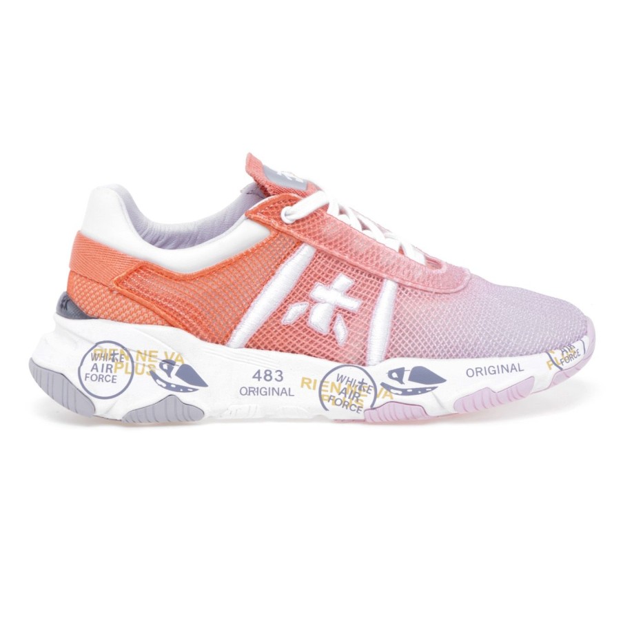 Donna Premiata Sneakers | Sneaker Premiata Buff In Tessuto Sfumato Arancio