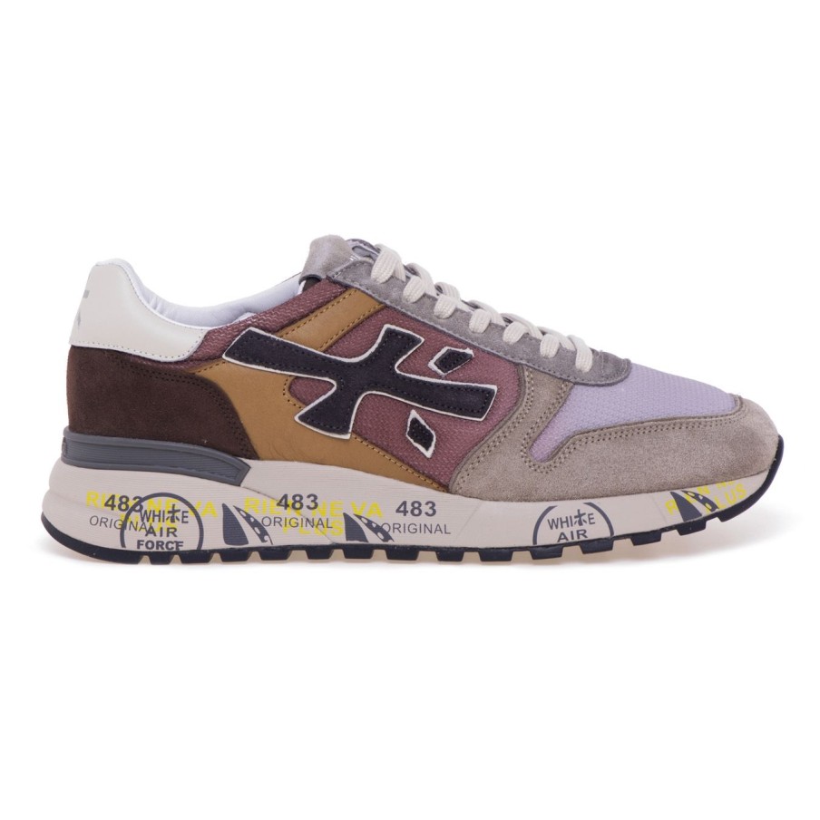 Uomo Premiata Sneakers | Sneaker Premiata Mick In Camoscio E Tessuto Beige