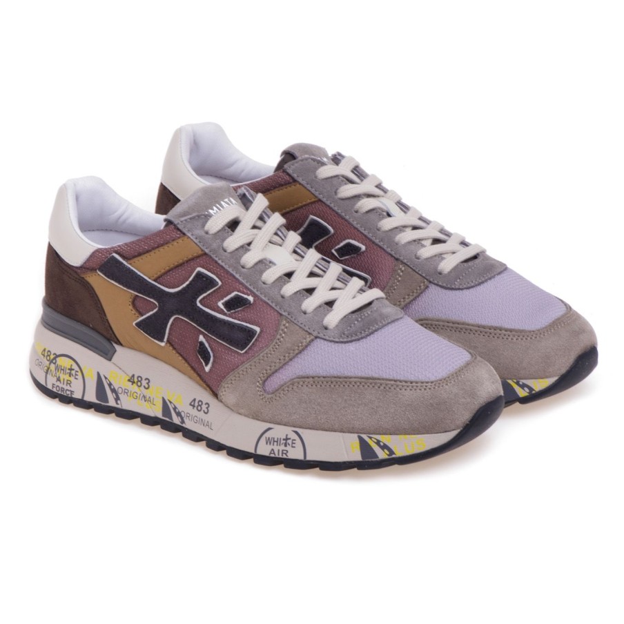 Uomo Premiata Sneakers | Sneaker Premiata Mick In Camoscio E Tessuto Beige