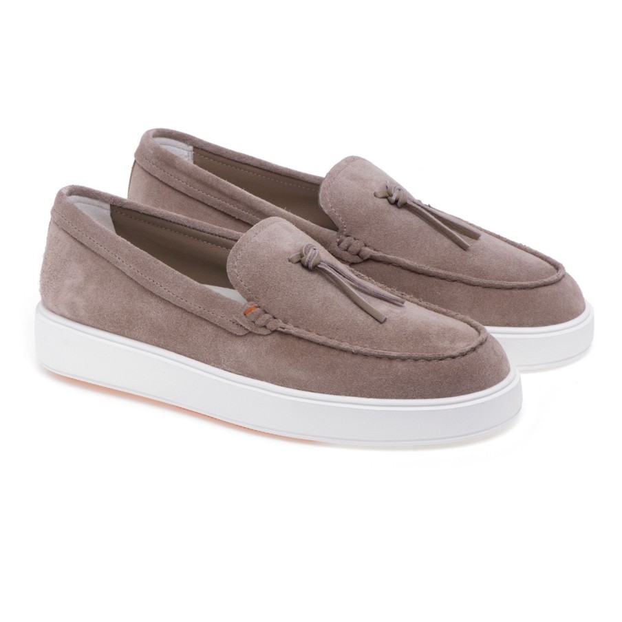 Uomo Santoni Sneakers | Sneaker Slip-On Santoni In Camosciobeige