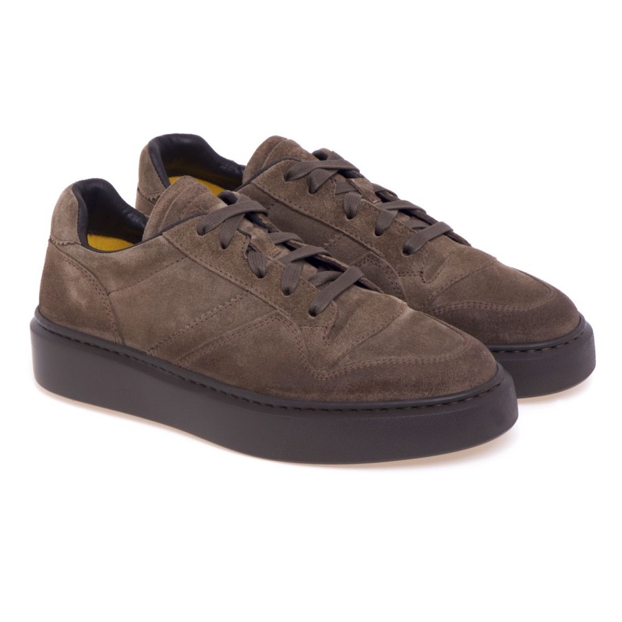 Uomo Doucal's Sneakers | Sneaker Doucal'S In Camoscio Ingrassato Tortora