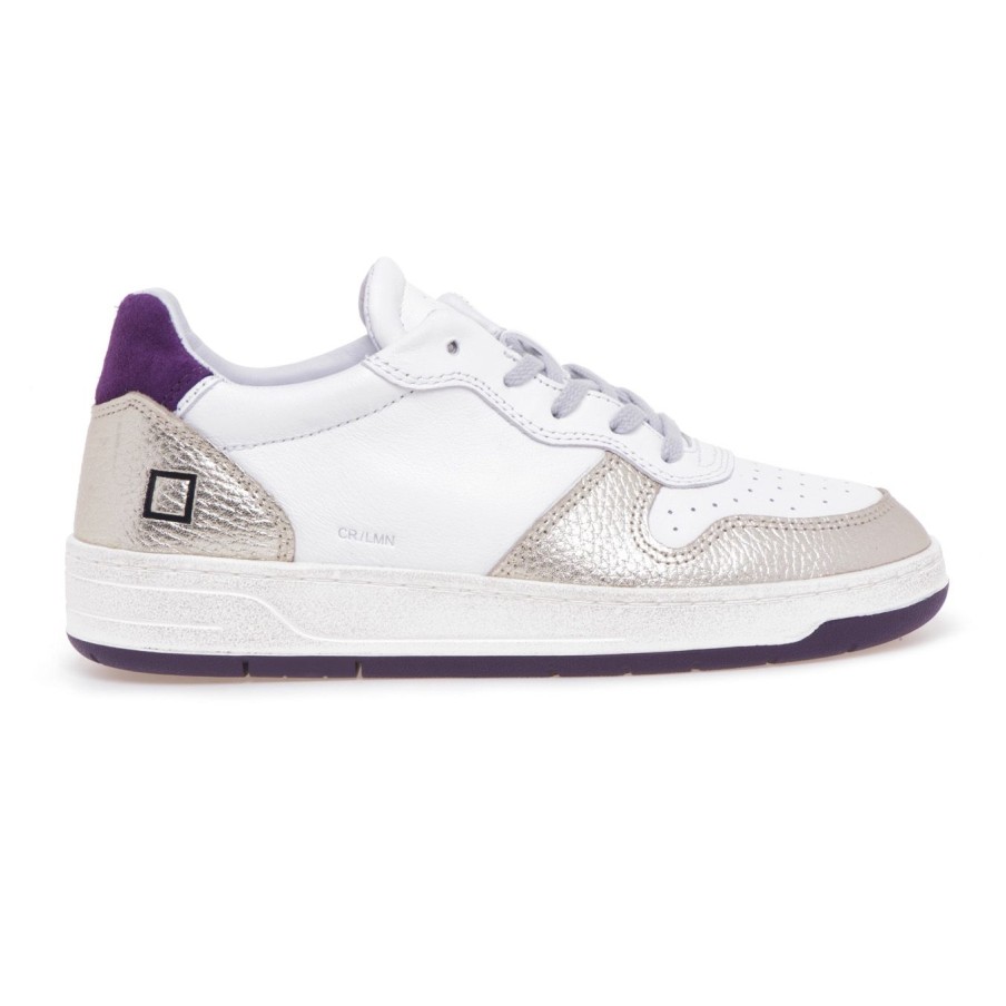 Donna D.a.t.e. Sneakers | Sneaker D.A.T.E. Court 2.0 In Pelle Bianco - Platino