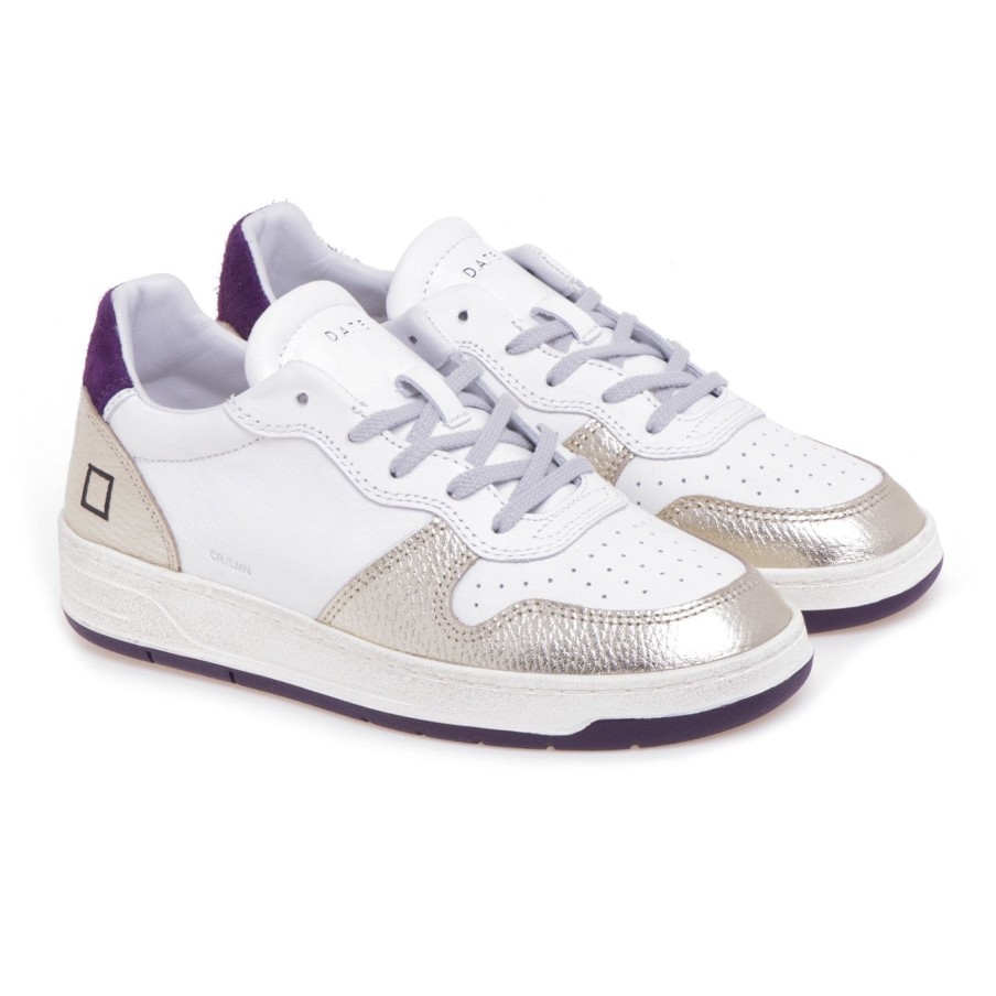 Donna D.a.t.e. Sneakers | Sneaker D.A.T.E. Court 2.0 In Pelle Bianco - Platino