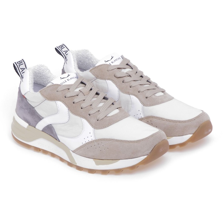 Uomo Voile Blanche Sneakers | Sneaker Voile Blanche Magg In Camoscio E Nylonbeige