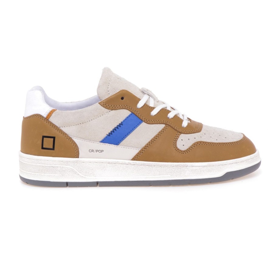 Uomo D.a.t.e. Sneakers | Sneaker D.A.T.E. Court 2.0 Pop In Camoscio E Pelle Camel