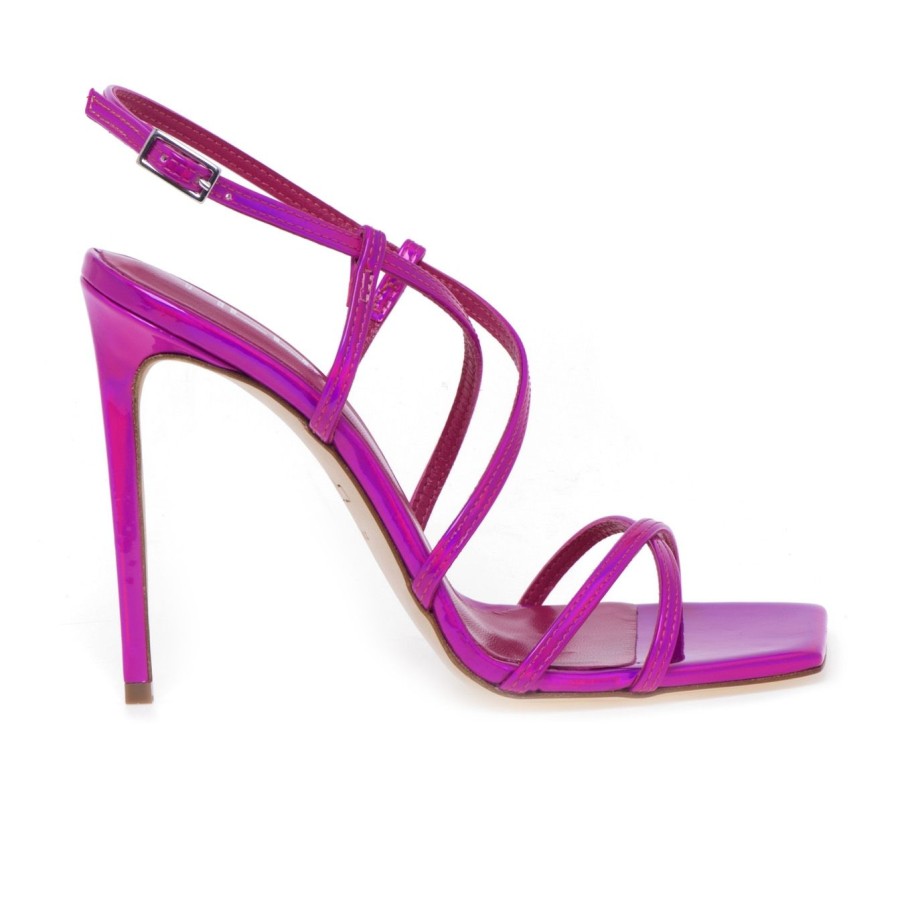 Donna Ncub Sandali | Sandalo Ncub In Pu Iridescente Con Tacco 115 Mmfuxia