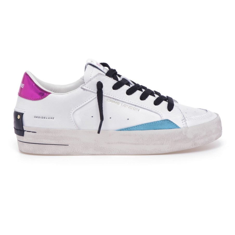 Donna Crime London Sneakers | Sneaker Crime London "Skate Deluxe" In Pellebianco