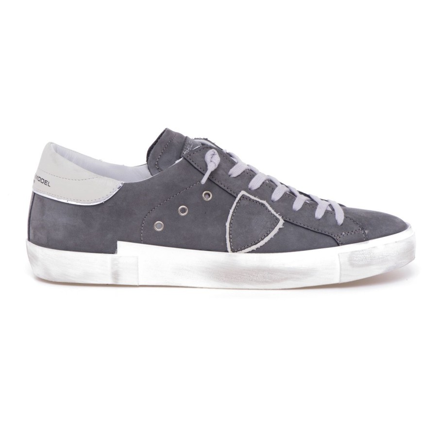 Uomo Philippe Model Sneakers | Sneaker Philippe Model Paris In Nabuck Grigio